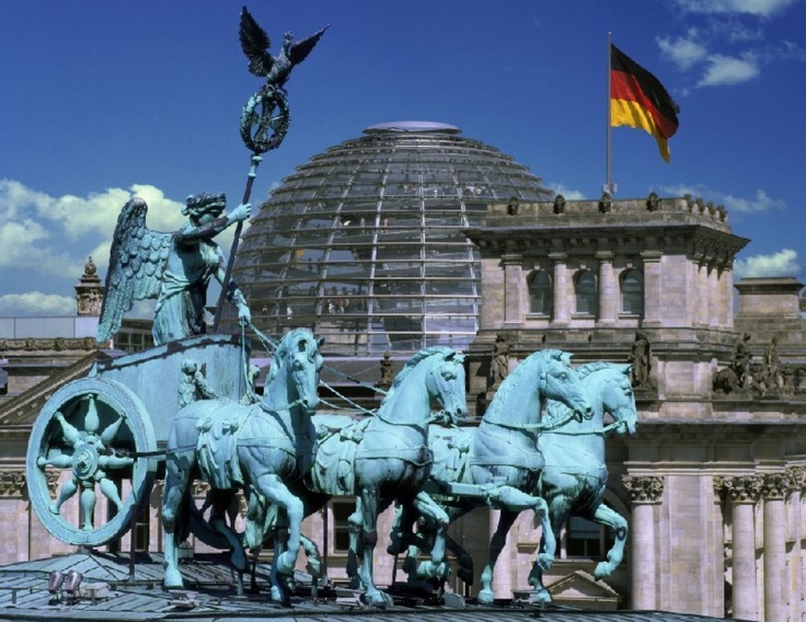 Goddess Nika (Greek) / Viktoria (Roman), Goddess of Victory, our Goetic Demoness Marchosias. Quadriga, symbol of victory of Germany and the Aryan World. Brandenburg Gate, Berlin Germany.